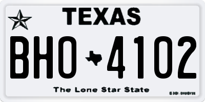 TX license plate BHO4102