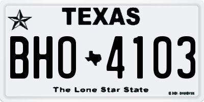 TX license plate BHO4103