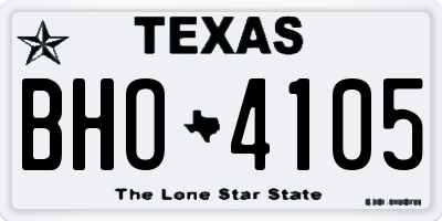 TX license plate BHO4105