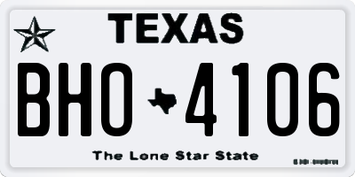 TX license plate BHO4106