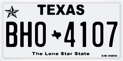 TX license plate BHO4107