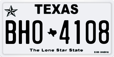 TX license plate BHO4108