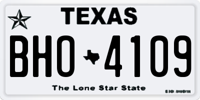TX license plate BHO4109