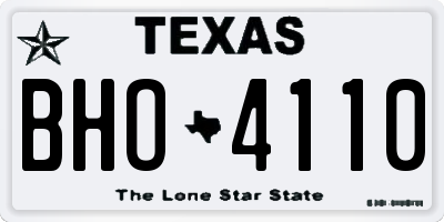 TX license plate BHO4110
