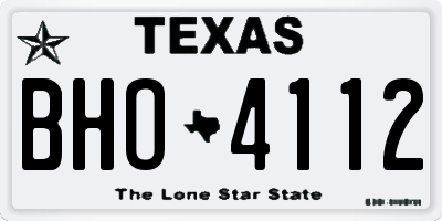 TX license plate BHO4112