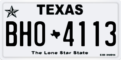 TX license plate BHO4113