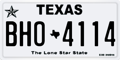 TX license plate BHO4114