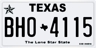 TX license plate BHO4115
