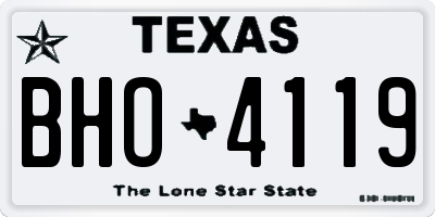 TX license plate BHO4119