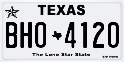 TX license plate BHO4120