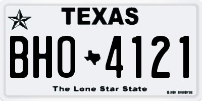 TX license plate BHO4121