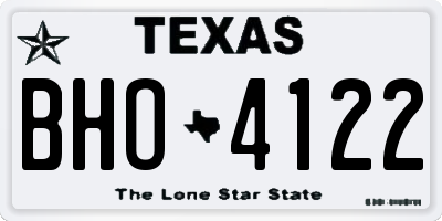 TX license plate BHO4122