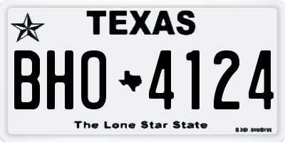 TX license plate BHO4124