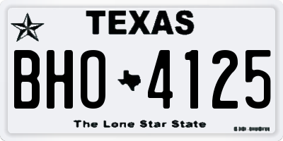TX license plate BHO4125