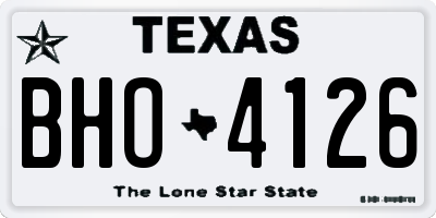 TX license plate BHO4126