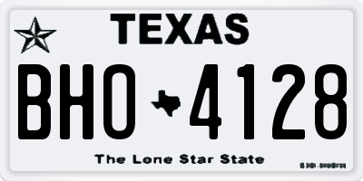 TX license plate BHO4128