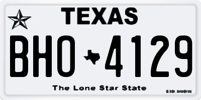 TX license plate BHO4129