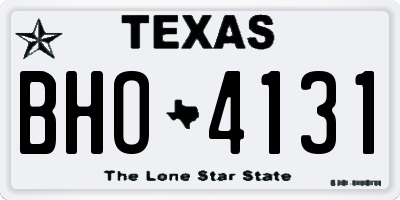 TX license plate BHO4131