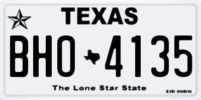 TX license plate BHO4135