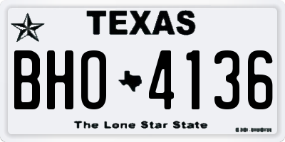 TX license plate BHO4136