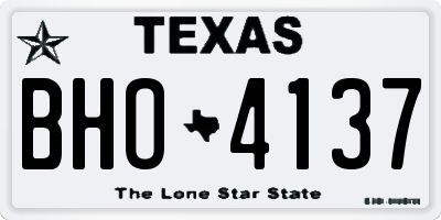 TX license plate BHO4137
