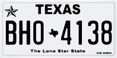 TX license plate BHO4138