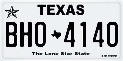TX license plate BHO4140