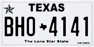 TX license plate BHO4141