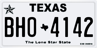 TX license plate BHO4142