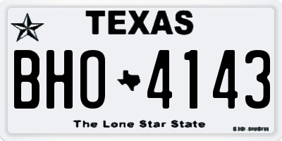 TX license plate BHO4143