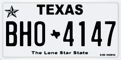 TX license plate BHO4147