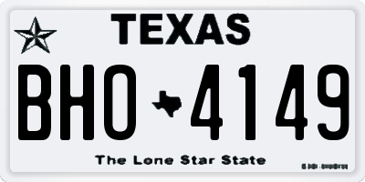 TX license plate BHO4149