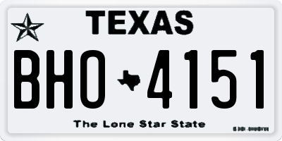 TX license plate BHO4151
