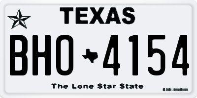 TX license plate BHO4154