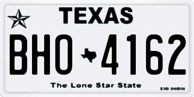 TX license plate BHO4162