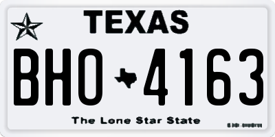 TX license plate BHO4163