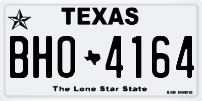 TX license plate BHO4164