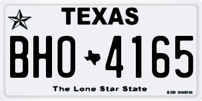 TX license plate BHO4165