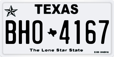 TX license plate BHO4167