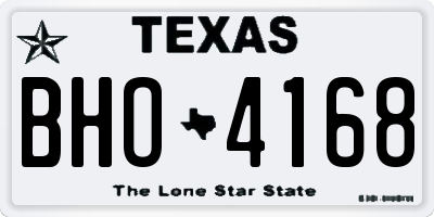 TX license plate BHO4168