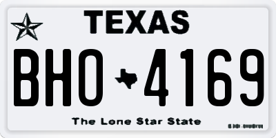 TX license plate BHO4169