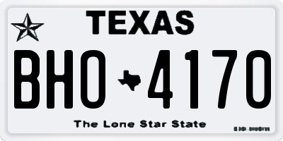 TX license plate BHO4170