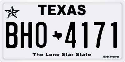 TX license plate BHO4171