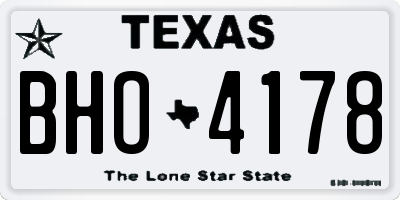 TX license plate BHO4178