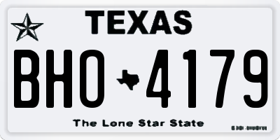 TX license plate BHO4179
