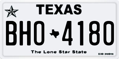 TX license plate BHO4180