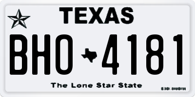 TX license plate BHO4181