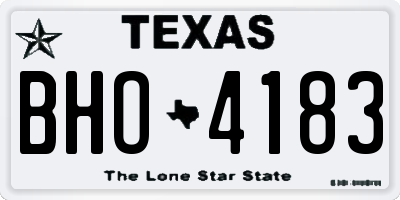 TX license plate BHO4183