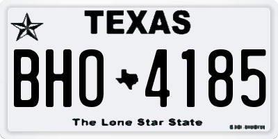 TX license plate BHO4185
