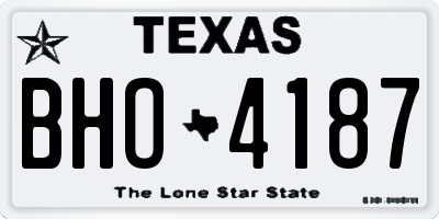 TX license plate BHO4187